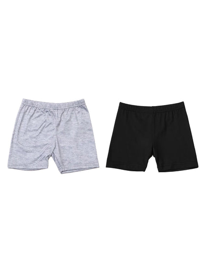 2Pcs Summer Solid Color Kids Leggings Girls