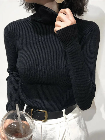 Turtleneck Sweater Korean Slim Pullover Jumper Knitted Sweater
