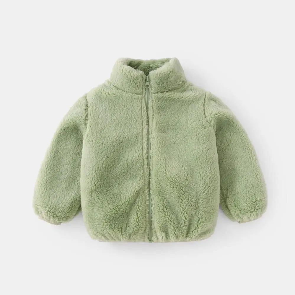 Winter Kids Plush Coat Casual Outerwear Tops Toddler Warm Jacket