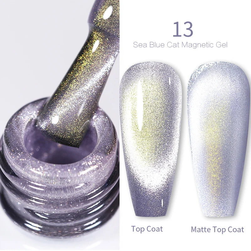 Sparkling Glass Bead Cat Magnetic Gel Nail Polish