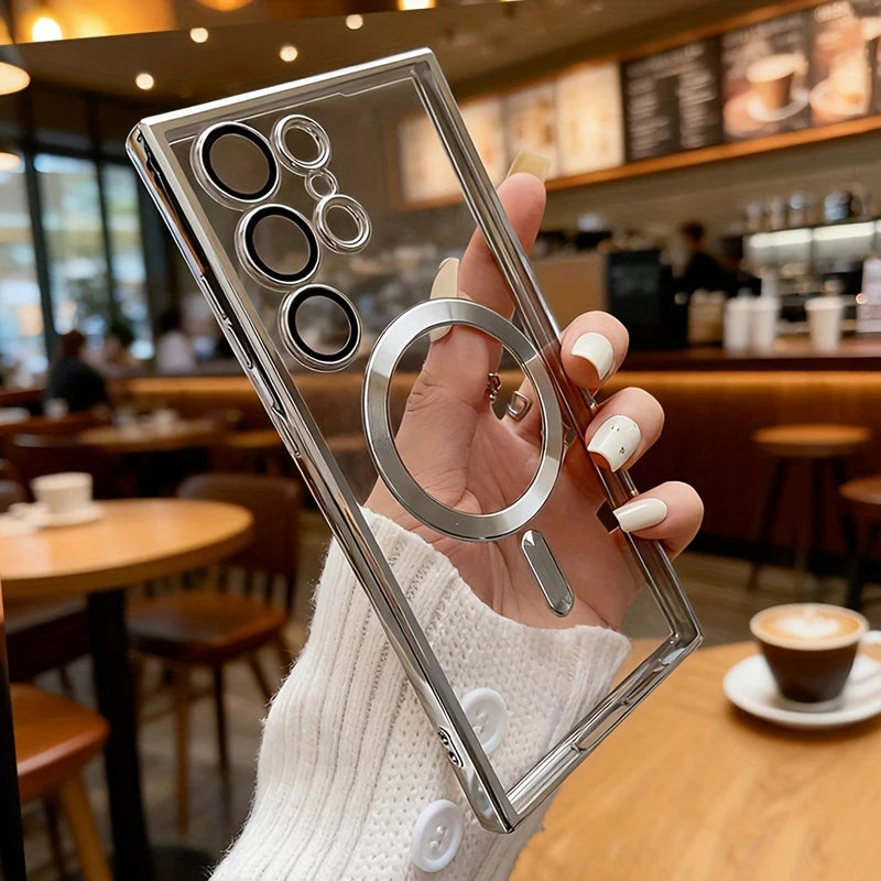 Plating Transparent TPU Case Magsafe Cover