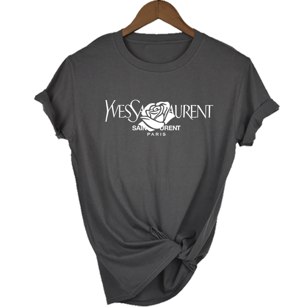 Alphabet Printed Short Sleeve T-Shirt