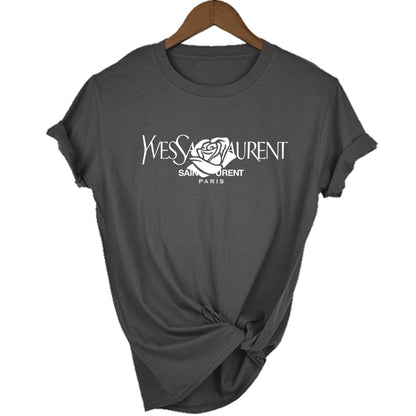 Alphabet Printed Short Sleeve T-Shirt