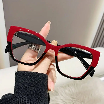 Big Frame Women Retro Cat Eyes Anti Blue Light Fatigue polygon Lrregular Reading glasses