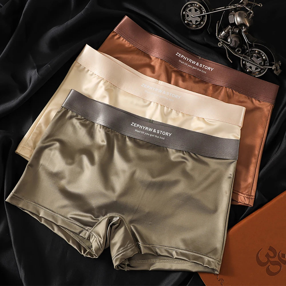 3PCS/Pack Luxury Ice Silk Satin Lingerie