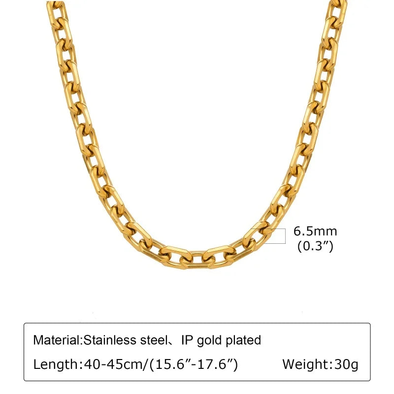 Chunky Gold Stainless Steel Jewelry Necklace