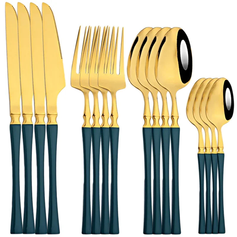16pcs Dinnerware Stainless Steel Tableware Set