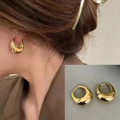 925 Sterling Silver Frosting Hoop Crossing Line Hollow Out Earrings