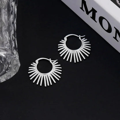 925 Sterling Silver Frosting Hoop Earrings