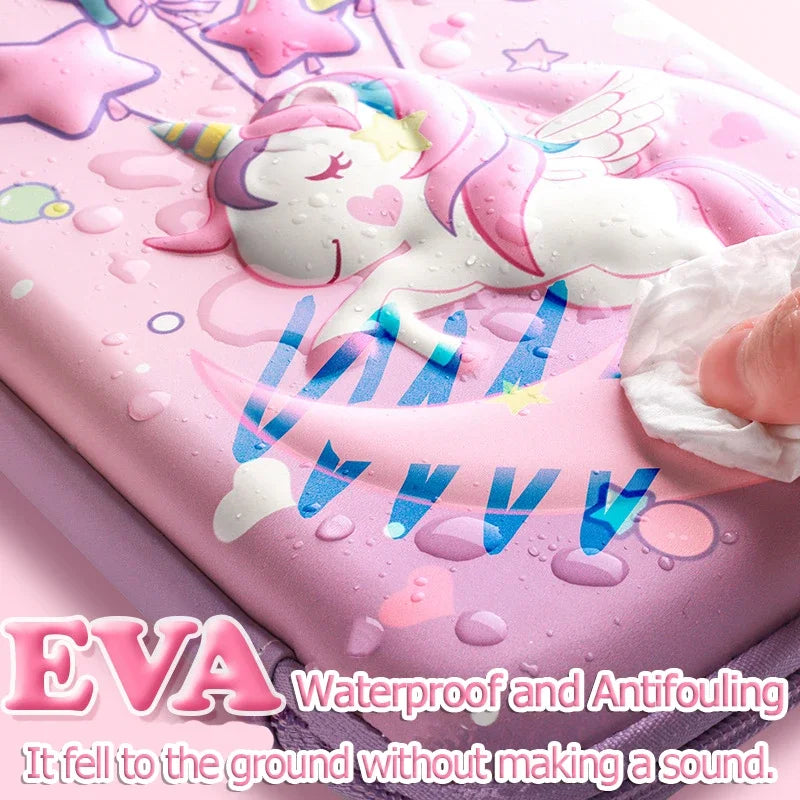 3D Large Capacity Unicorn Pencil Case Kawaii Cute Pen Box Bag