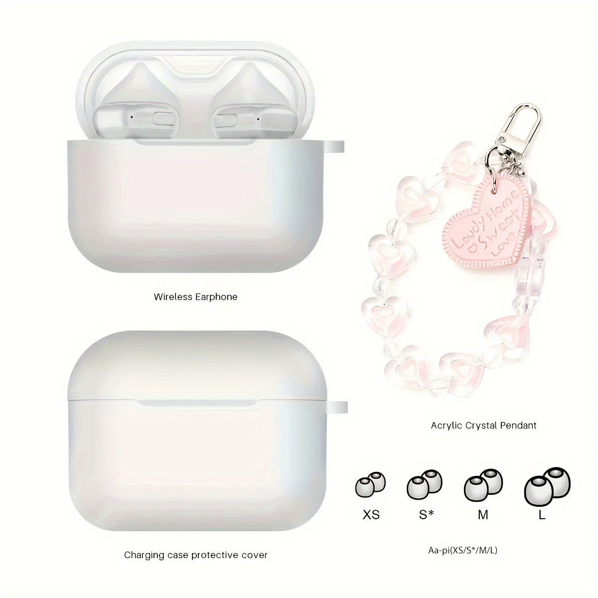 TWS Heart Shaped Bluetooth Headset Wireless Earbuds with ENC Smart Noise Cancellation