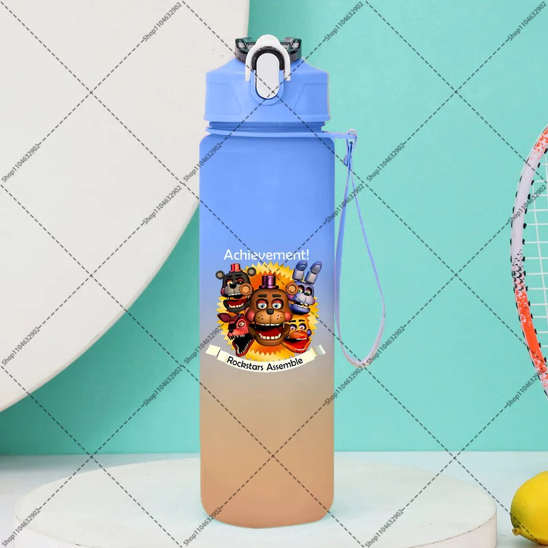 750ml FNAF Water Bottle with Straw Five Nights At Freddys Cartoon Anime