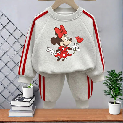 Casual Tracksuits O Neck Hoodies and Long Stripe Trousers Sets