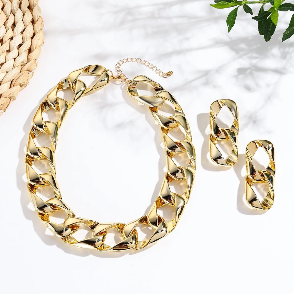 Hip Hop Color Acrylic Choker Necklace Set
