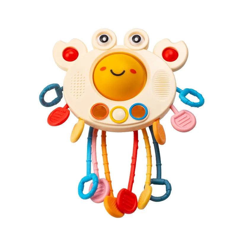 Activity Development Pull String Silicone Teething Rattle Educational Learning Toy