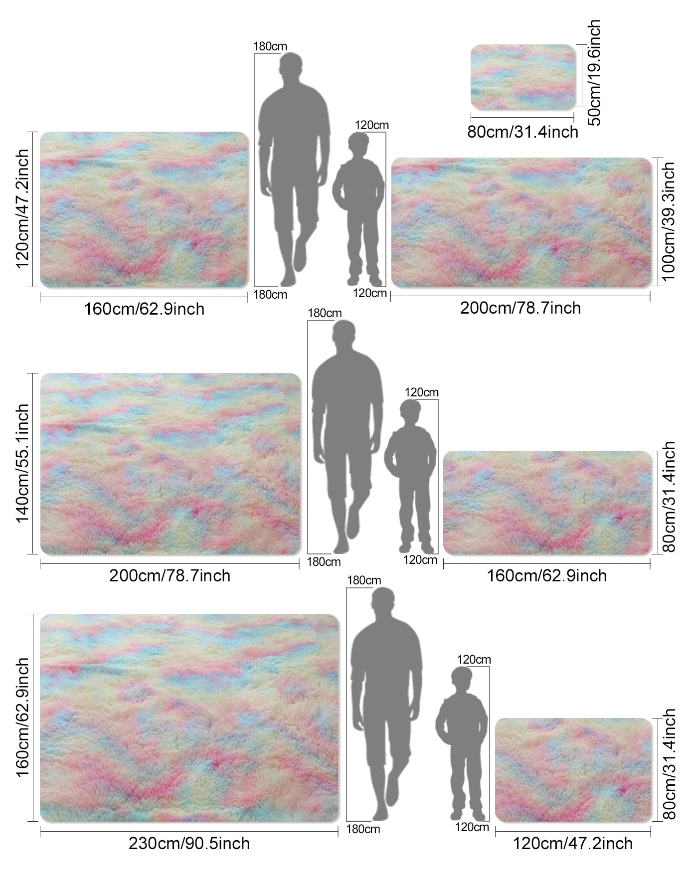 Kids Girl Rainbow Colors Carpets