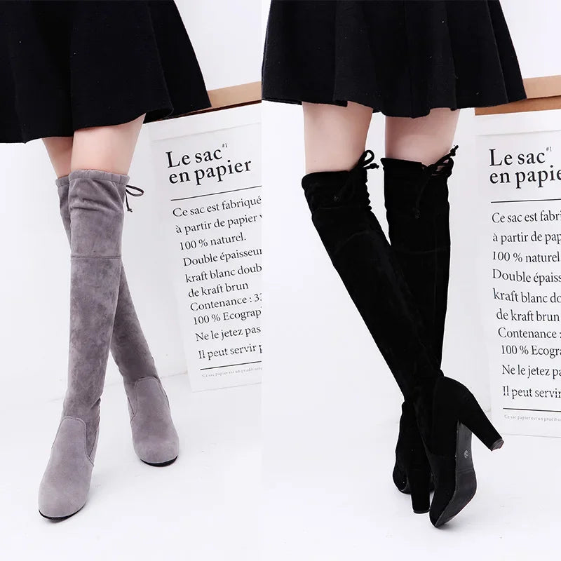 DANA Thick Sole Knitted Long Boots