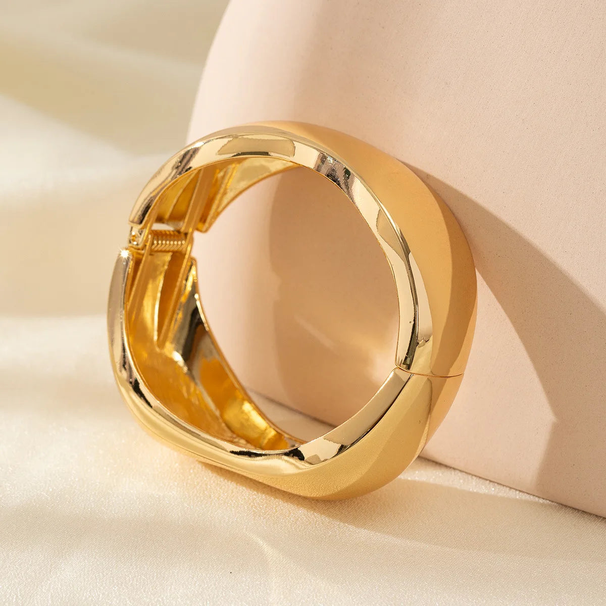 Exaggerated Silver Wide Geometric Irregular Cuff Bangles Punk Open Bangle Chunky Bracelets