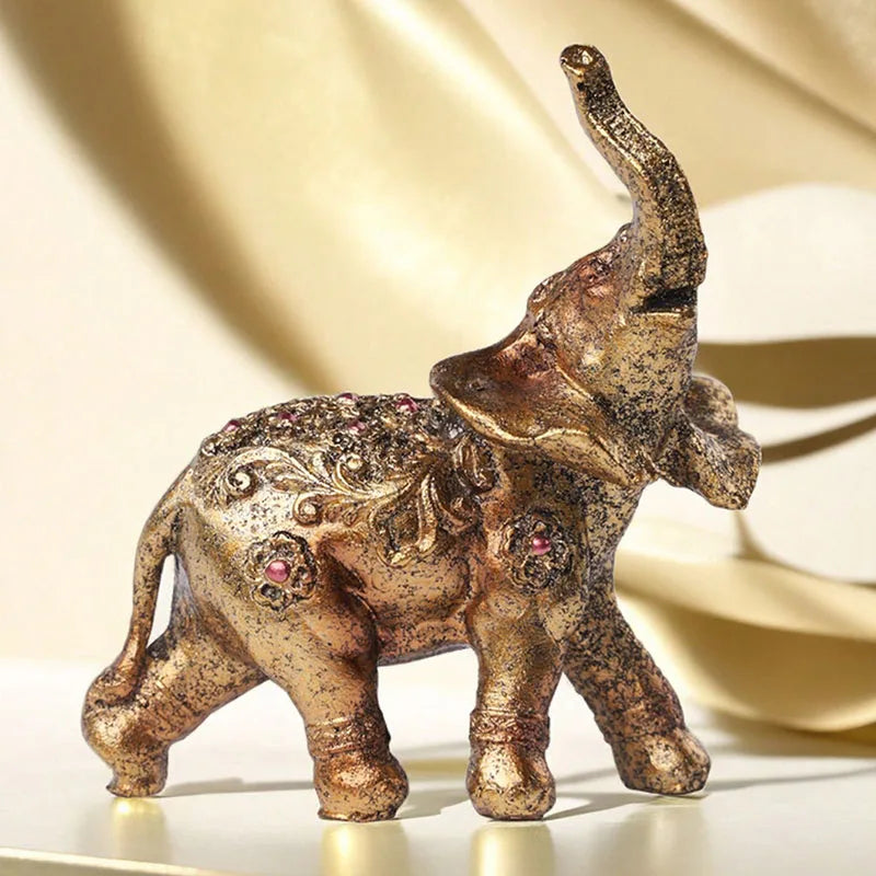 1PC Elephant Resin Decor  Handcrafted 3D Sculpture
