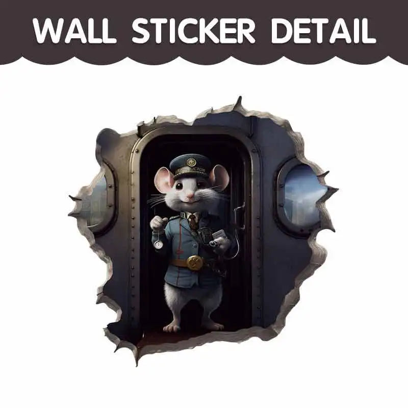 Cartoon Cute Little Mouse Hole Wall Stickers