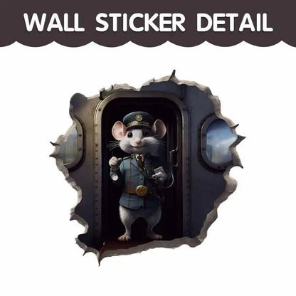 Cartoon Cute Little Mouse Hole Wall Stickers