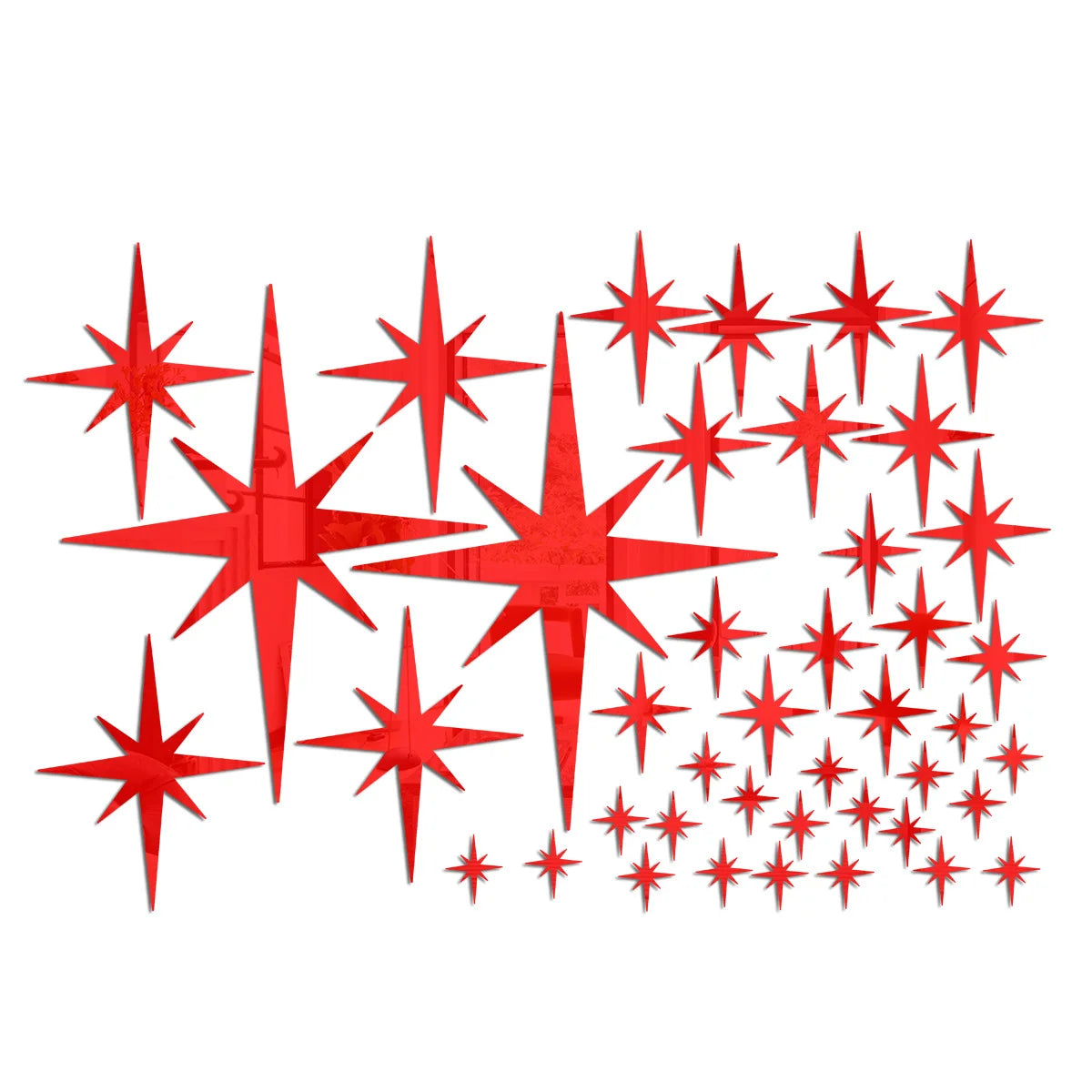 20/42pcs Acrylic Star Mirror Wall Stickers
