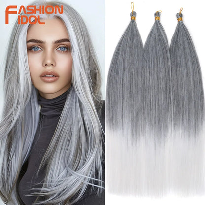 Ombre Silver Grey Crochet Hair Extensions
