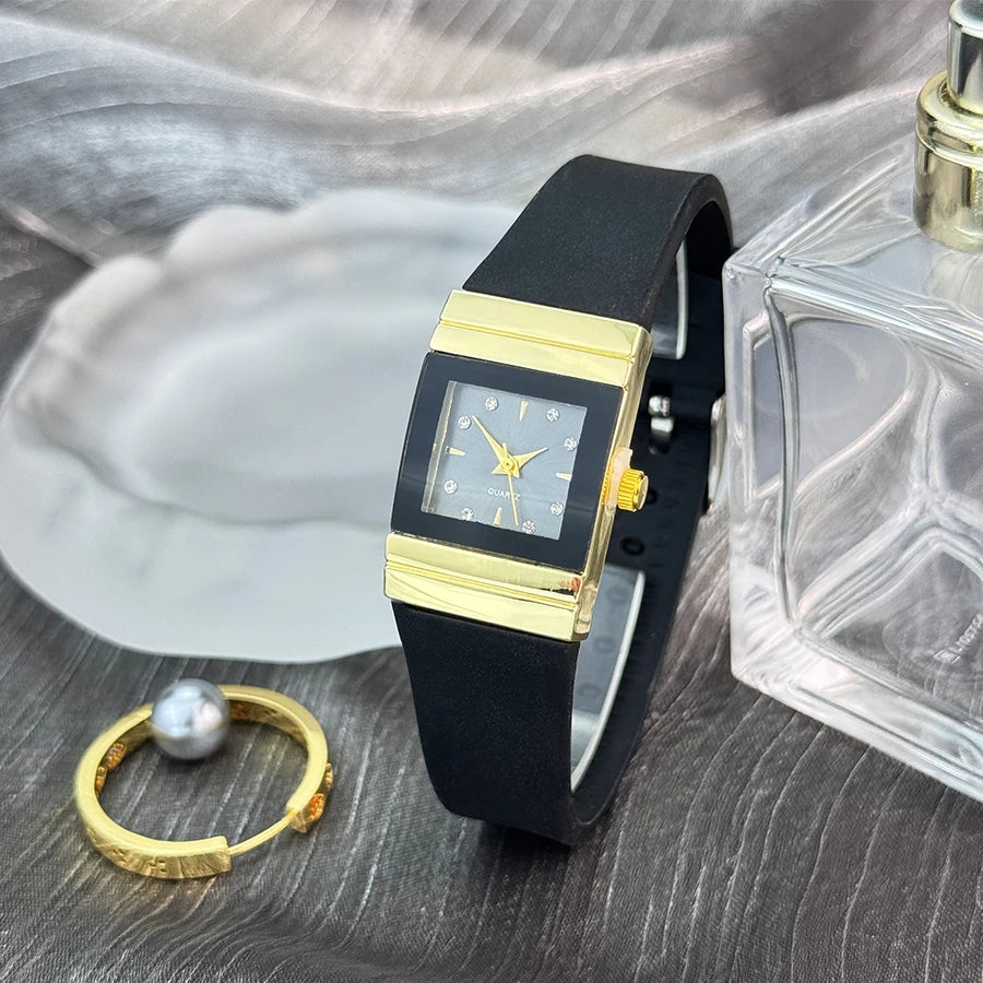 Square Silicone Quartz Small Watch