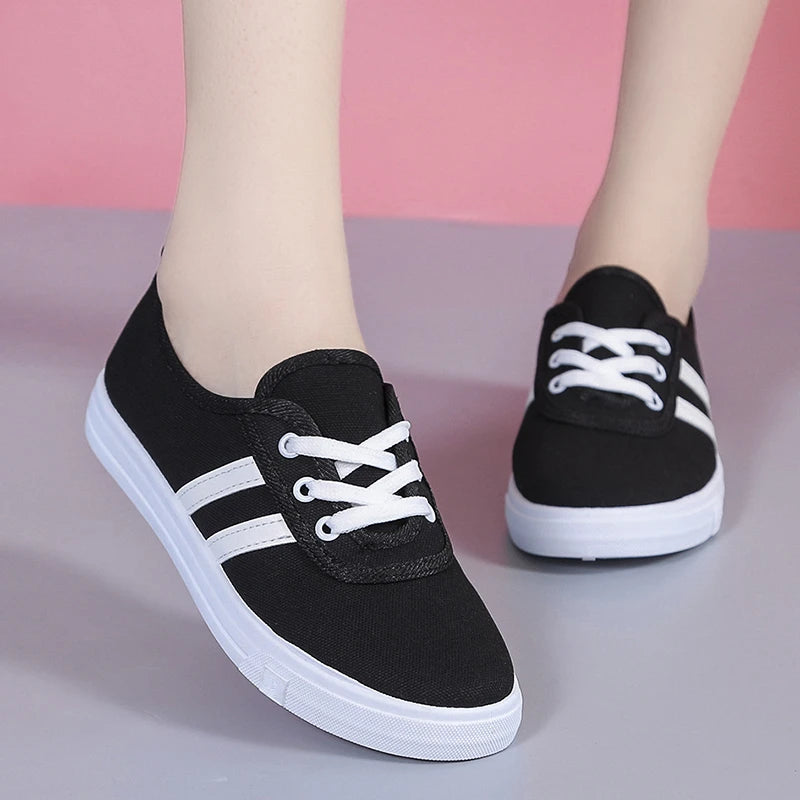Classic round toe canvas comfortable street lace-up Sneakers