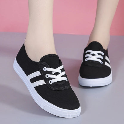 Classic round toe canvas comfortable street lace-up Sneakers