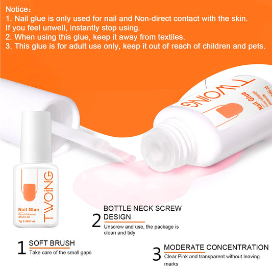 7g Super Strong Nail Glue For False Nail Tips, Acrylic Nails Press On Nails,Fake Nails Art Decoration Lasting Adhesion