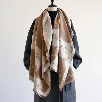 Cute Cat Cashmere Scarf