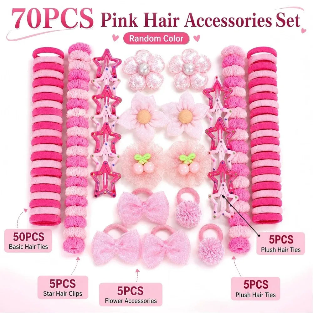 Bow High Elastic Hair Accessories Set No Hurt Hair Colorful Girls Hair Bands