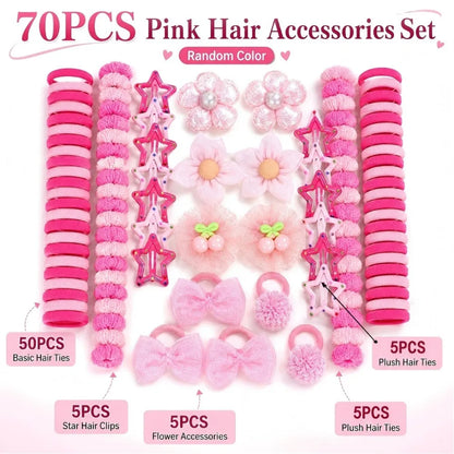 Bow High Elastic Hair Accessories Set No Hurt Hair Colorful Girls Hair Bands