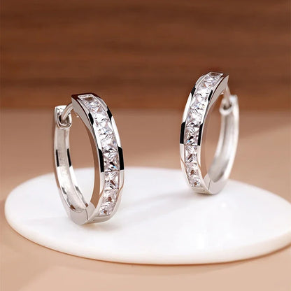 DANA 925 Sterling Silver Shining Zircon Earrings