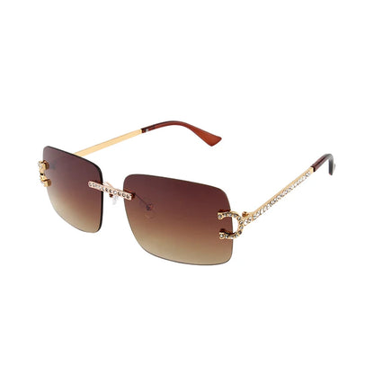 Rimless Square Vintage Diamond Sunglasses