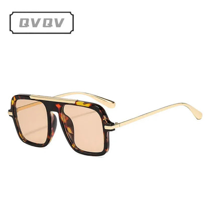 Square Oversized Leopard Champagne Sunglasses