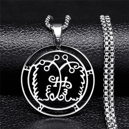 Sigeal Sigil De Lucifer Stainless Steel Satan Necklace