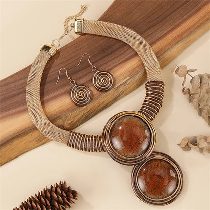 African Colorful Geometry Necklace Jewelry Set