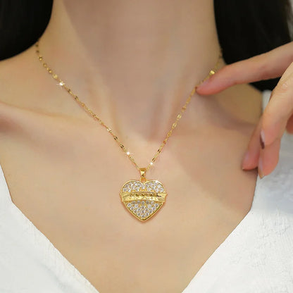 Heart Butterfly Stainless Steel Pendant Necklaces Jewelry