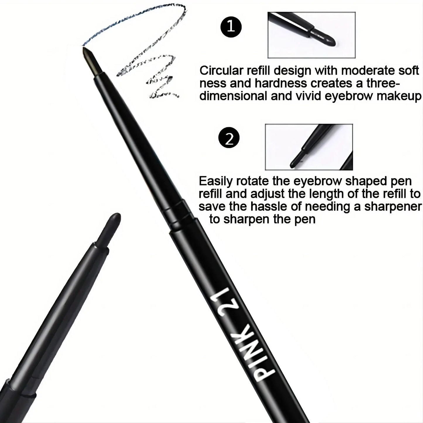 10Pcs Long-Lasting Black Eyeliner Pencils