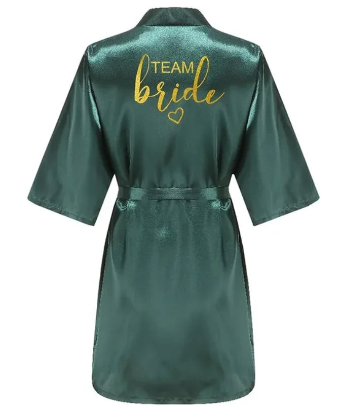 Bride Robe Kimono Satin Pajamas Bridesmaid Bathrobe
