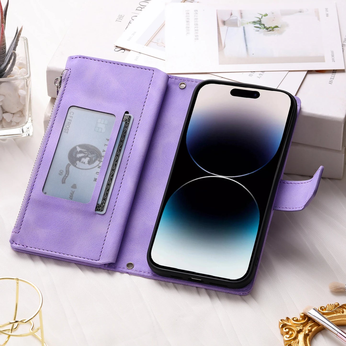 Leather Flip Case For Samsung Galaxy Phone Bag