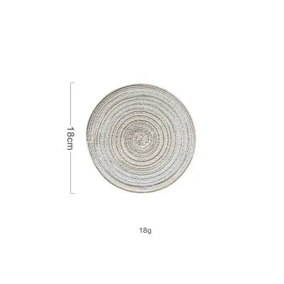 4/6pcs Round Table Mat Woven Bowl Pads