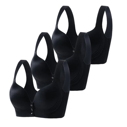 Fall Sweet 3PCS/set Wire-Free Front Closure Plus Size Bra