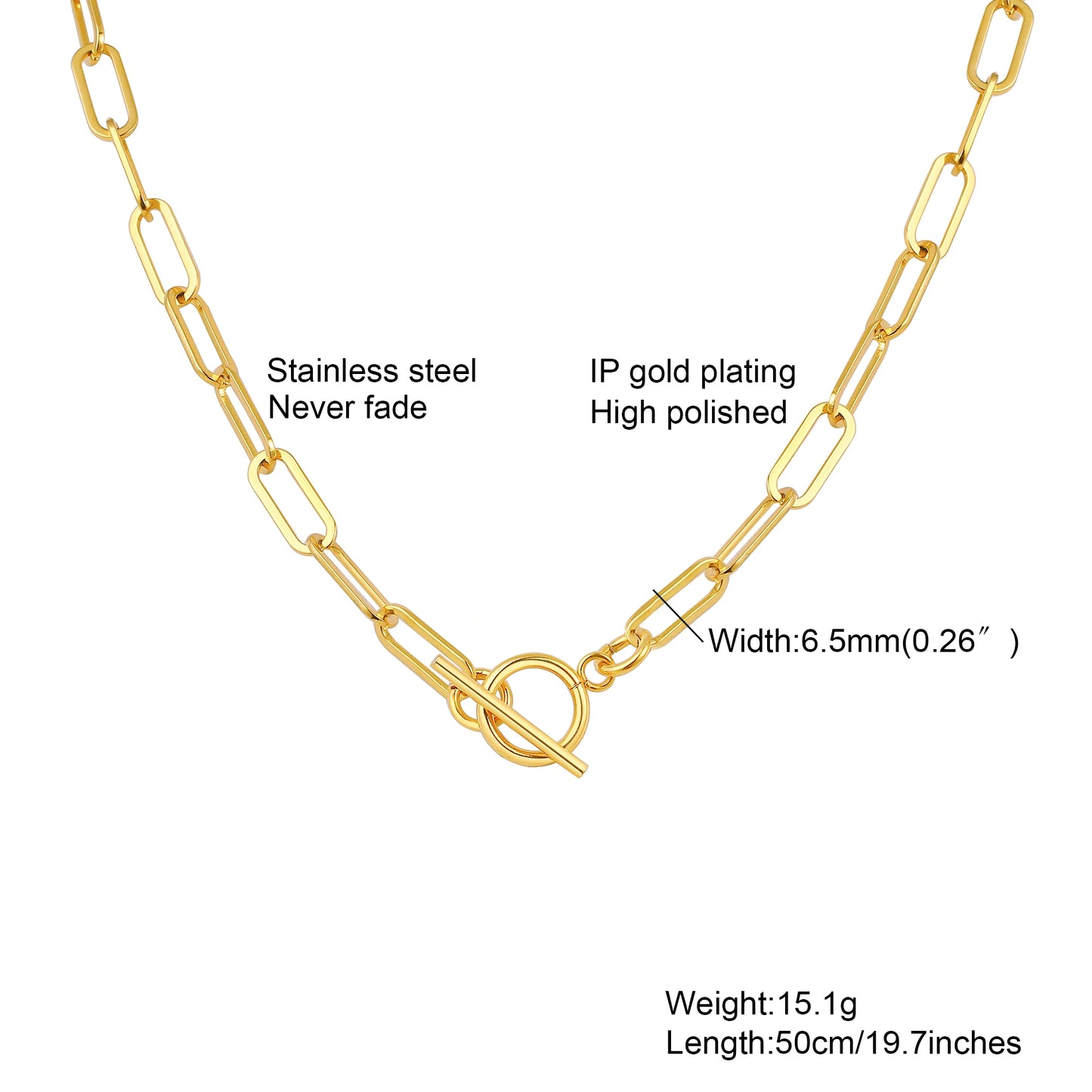 Chunky Gold Stainless Steel Jewelry Necklace