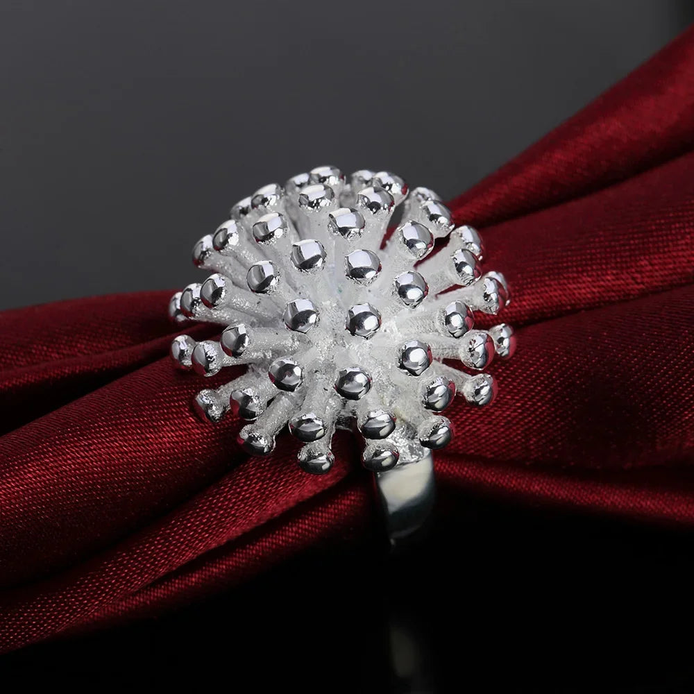 925 Sterling Silver Vintage flower Rings