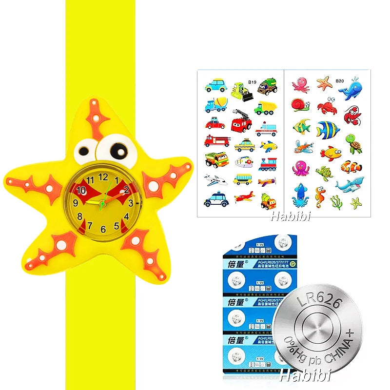 Slap Bracelet Clock Cartoon Kids Watches