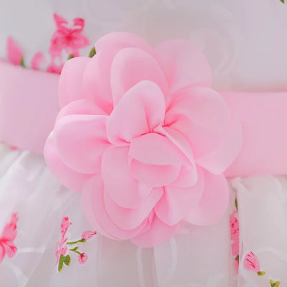 Baby Girls 1 Year Flowers Baptism Dress
