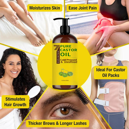 100% Pure Castor Oil For Eyelashes Hair Growth Eyebrows